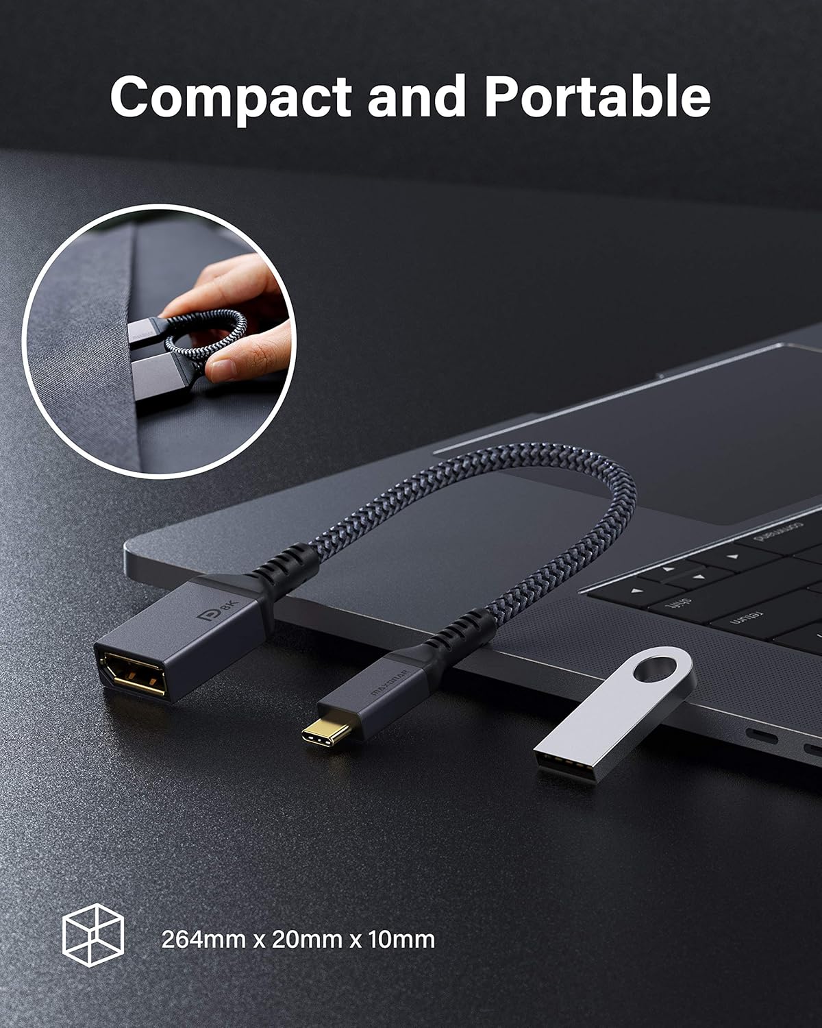 USB C to DisplayPort Adapter 8K@60Hz Thunderbolt 3 to DP Adapter HBR3 Mac & Win - Popular trends empire