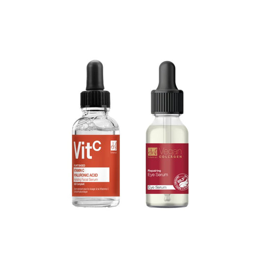 Vitamin C & Hyaluronic Acid Anti - ageing Facial Serum 30ml + Vegan Collagen Repairing Eye Serum. - Popular trends empire