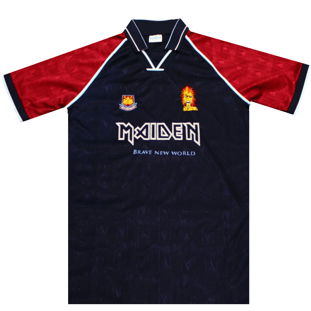West Ham United 2001 - 2002 Iron Maiden Home Shirt (Excellent) L - Popular trends empire