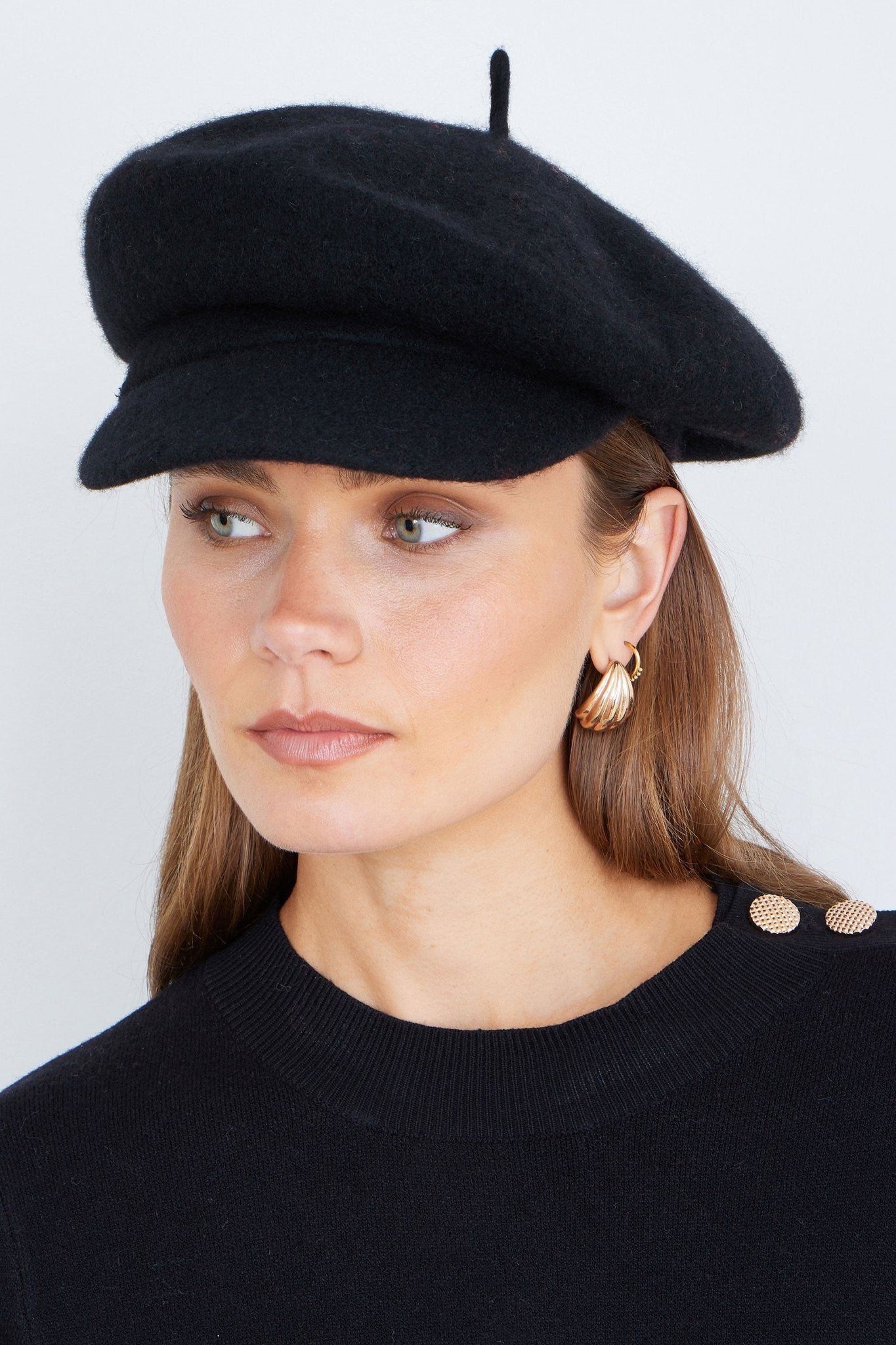 Yumi Black Baker Boy Hat - Popular trends empire