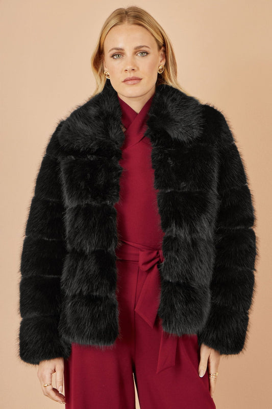 Yumi Black Luxe Faur Fur Coat - Popular trends empire