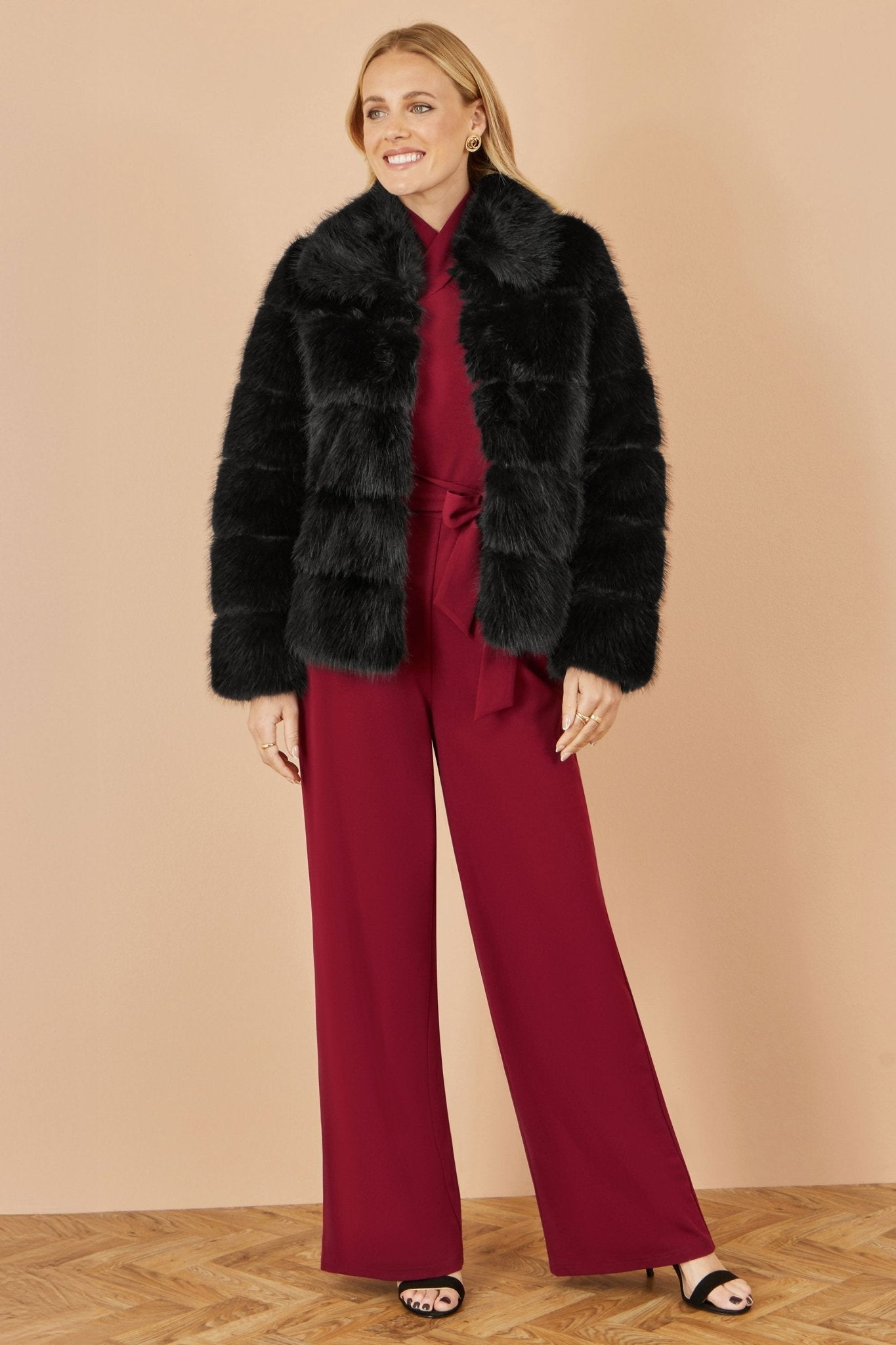 Yumi Black Luxe Faur Fur Coat - Popular trends empire