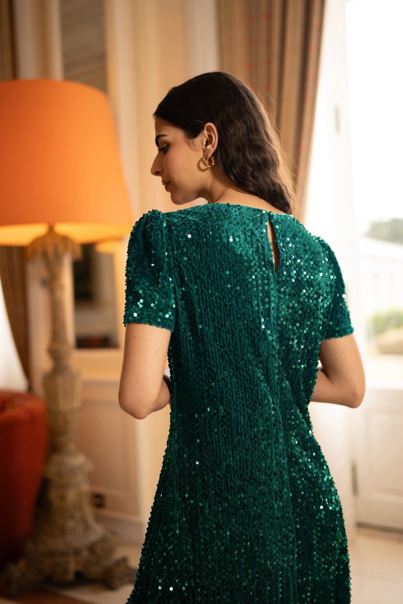Yumi Green Sequin Tunic Dress - Popular trends empire