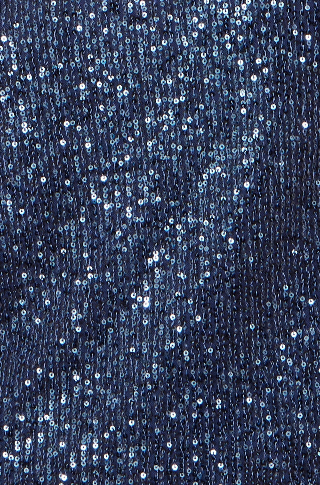 Yumi Navy Sequin Top With Sheer Sleeves And Cut Out Back - Popular trends empire